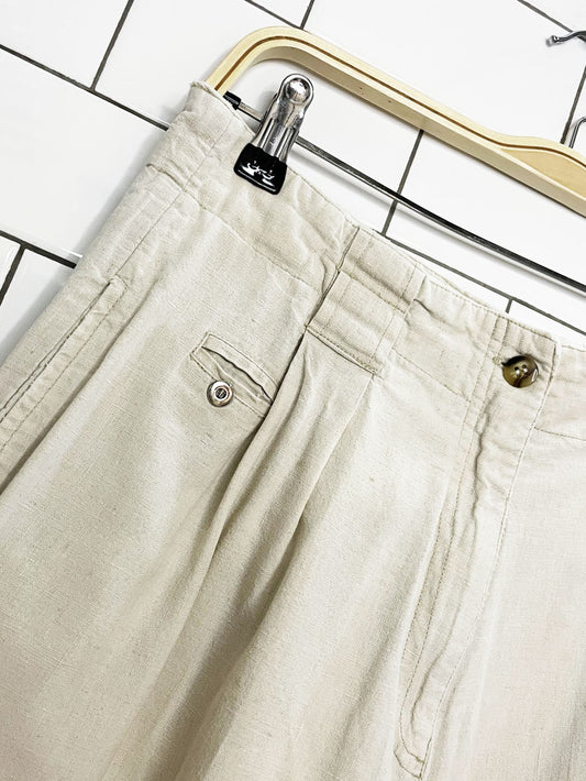 vintage 90s together linen-blend pleated high rise pants