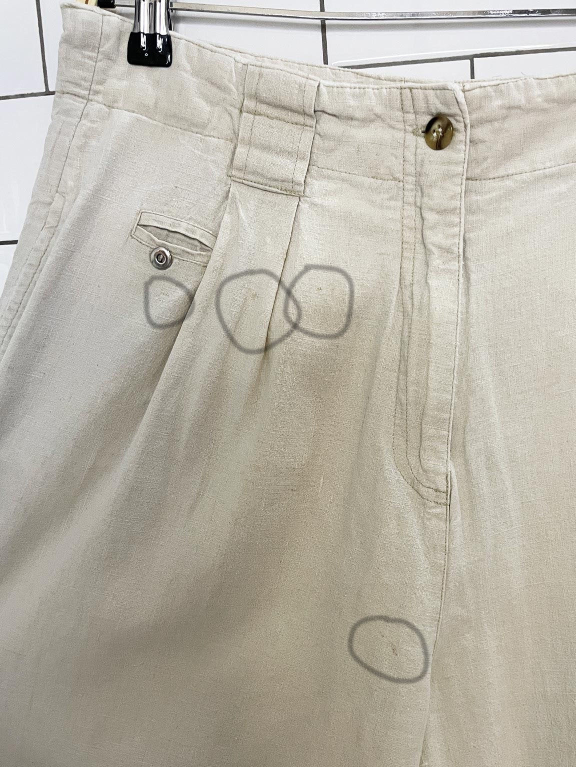 vintage 90s together linen-blend pleated high rise pants