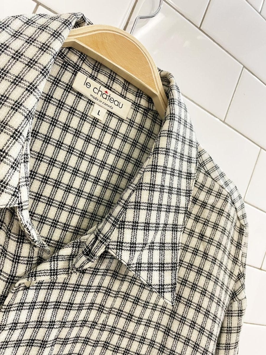 vintage 90s le chateau grunge window pane shirt - good market thrift store