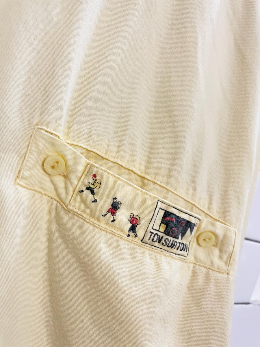 vintage 90s ton sur ton butter yellow shirt - good market thrift store