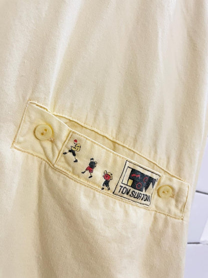 vintage 90s ton sur ton butter yellow shirt - good market thrift store