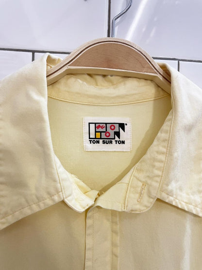 vintage 90s ton sur ton butter yellow shirt - good market thrift store