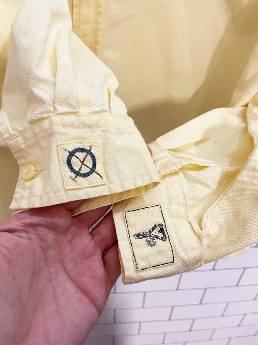 vintage 90s ton sur ton butter yellow shirt - good market thrift store