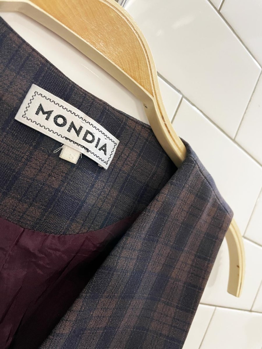 vintage 90s mondia plaid vest + mini skirt set - good market thrift store