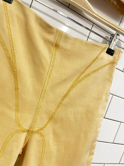 zara butter yellow racer crop + bike short set - good market thrift store