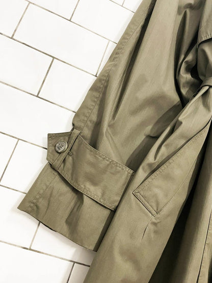 vintage cotton - blend classic belted trench coat - good market thrift store