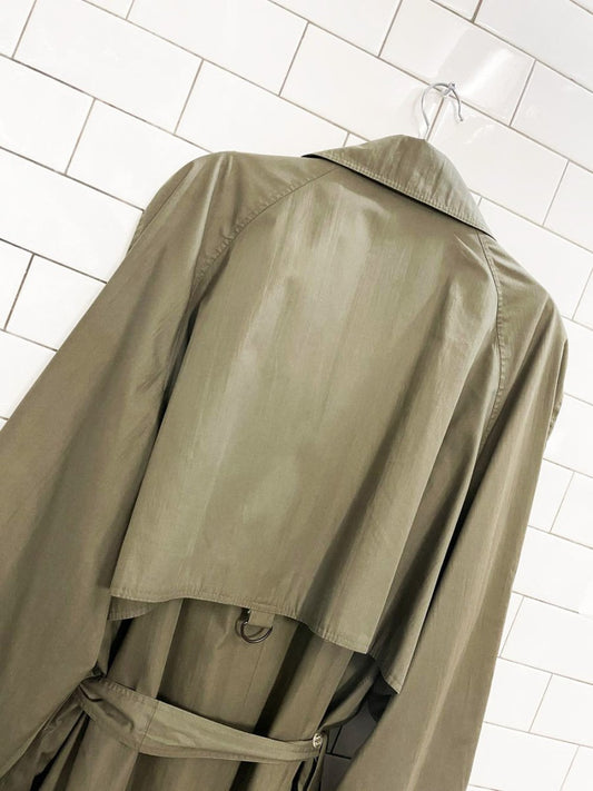 vintage cotton - blend classic belted trench coat - good market thrift store