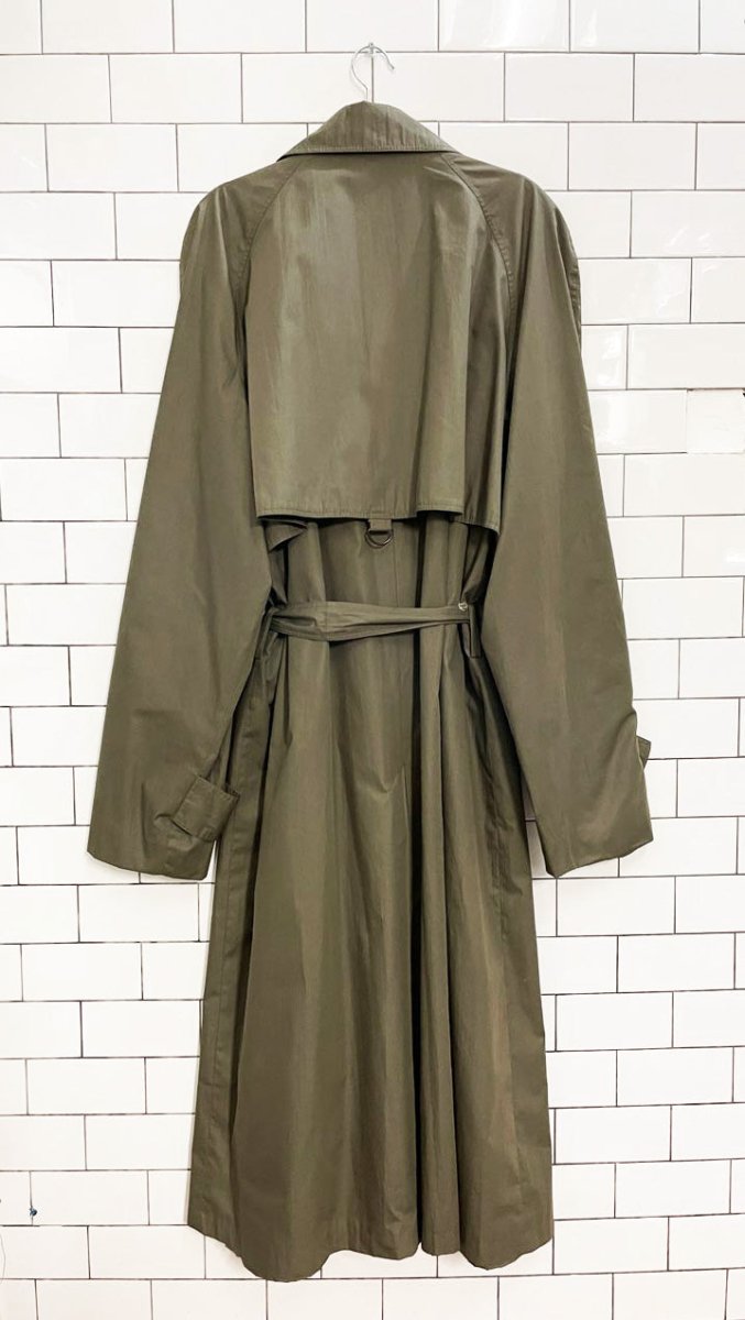 vintage cotton - blend classic belted trench coat - good market thrift store