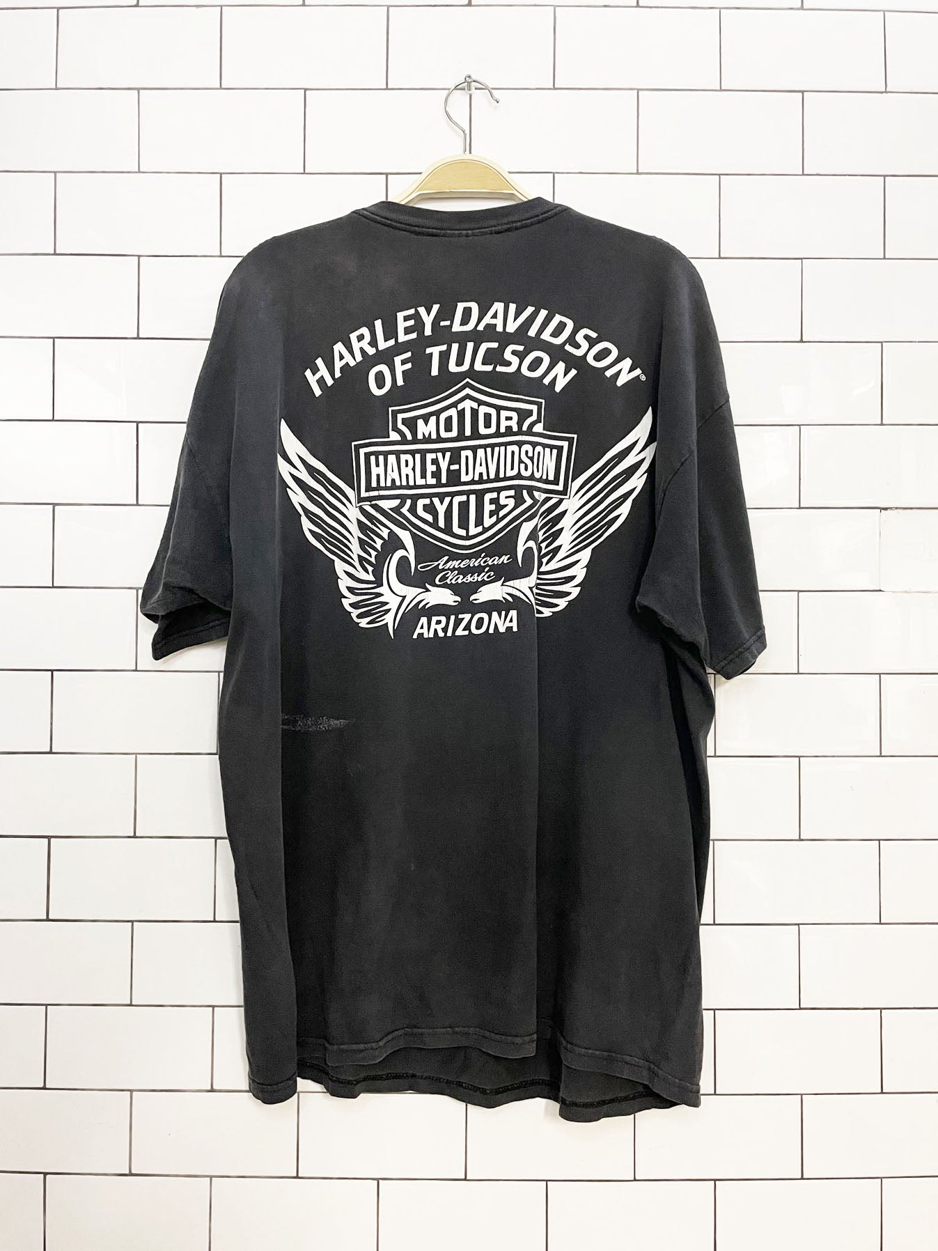 vintage harley davidson arizona eagle print tee | live to ride, ride to live