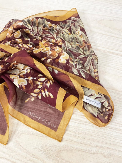 vintage anne klein silk chiffon floral scarf - good market thrift store