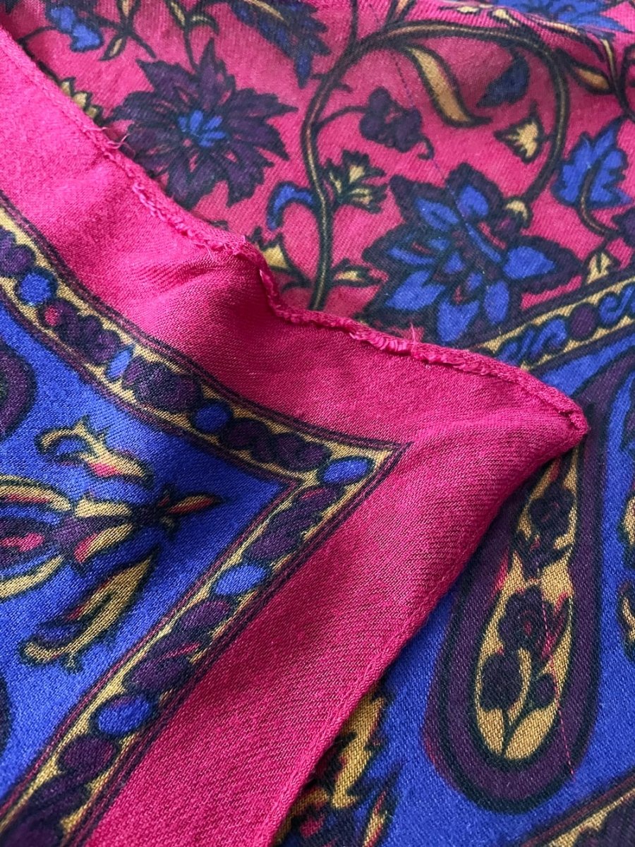 vintage woven paisley floral scarf - good market thrift store