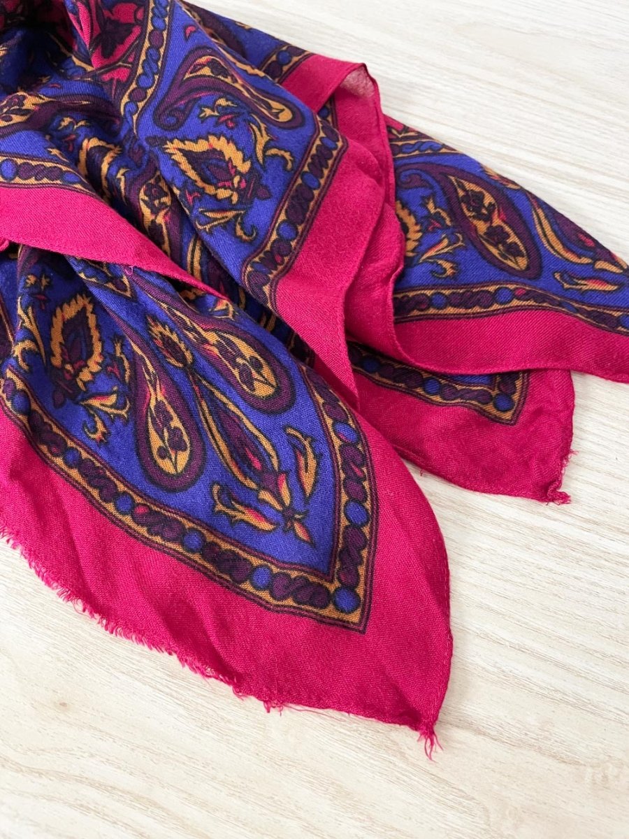 vintage woven paisley floral scarf - good market thrift store