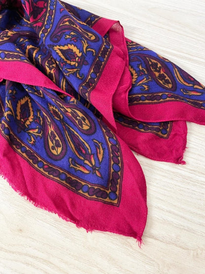 vintage woven paisley floral scarf - good market thrift store