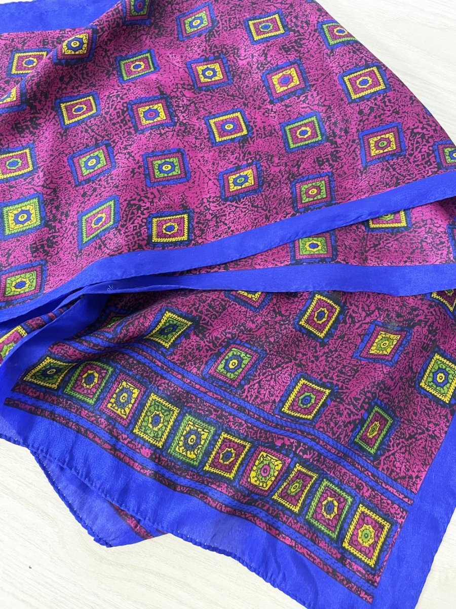 vintage silk medallion long scarf - good market thrift store