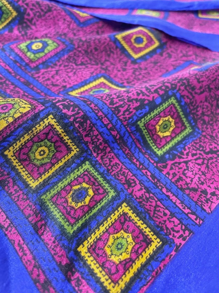 vintage silk medallion long scarf - good market thrift store