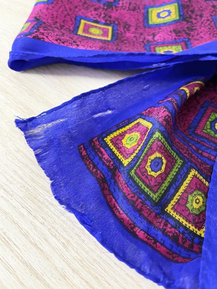 vintage silk medallion long scarf - good market thrift store