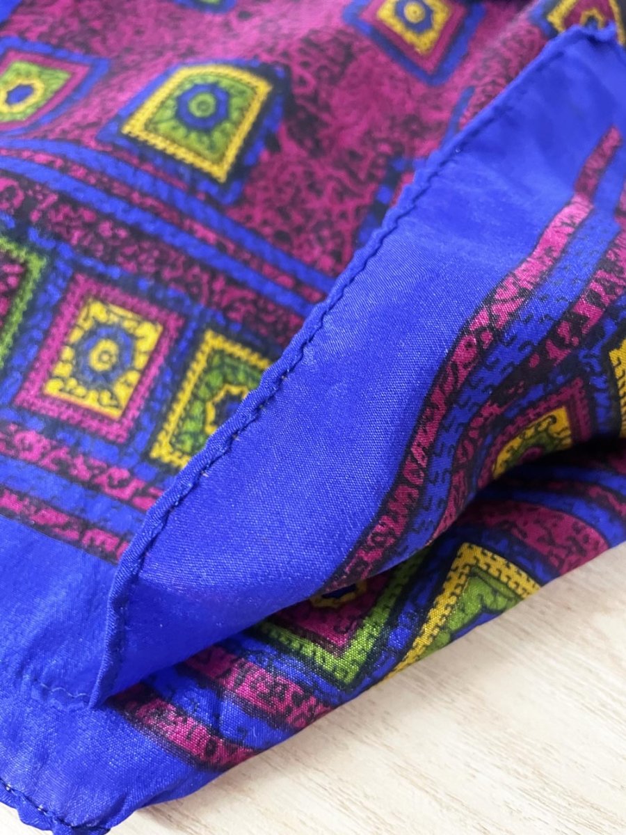 vintage silk medallion long scarf - good market thrift store