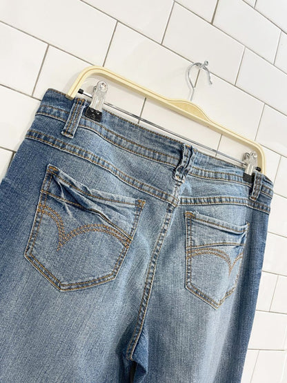 y2k milan low rise flare leg stretch jeans - good market thrift store