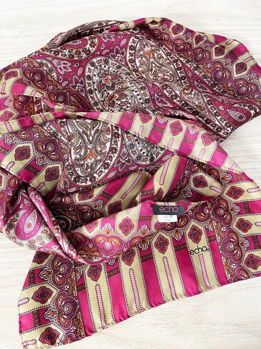 vintage echo silk paisley long scarf - good market thrift store