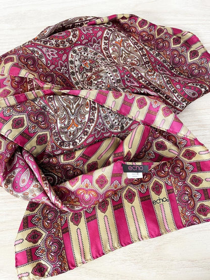 vintage echo silk paisley long scarf - good market thrift store
