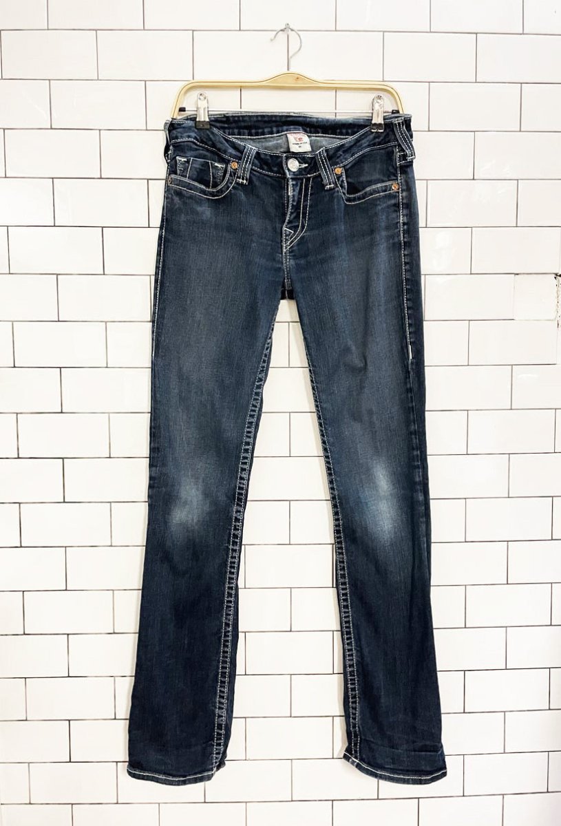 y2k true religion low rise slim straight stretch jeans | made in USA - good market thrift store