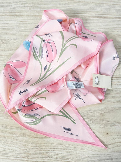 deadstock NWT vintage vera silk floral scarf - good market thrift store