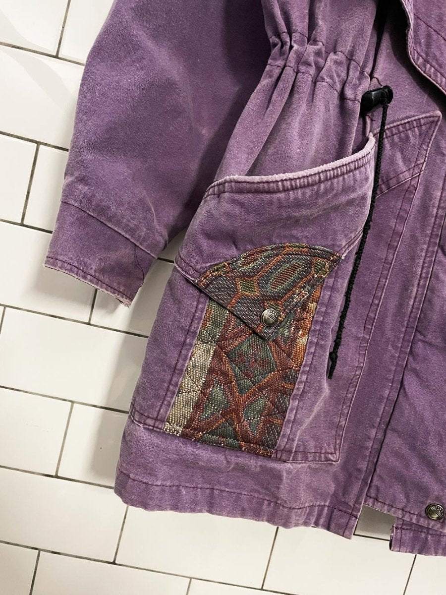 vintage 90s kactus southwestern trim denim jacket - good market thrift store