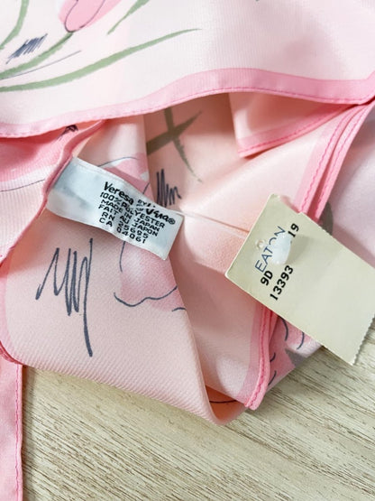 deadstock NWT vintage vera silk floral scarf - good market thrift store