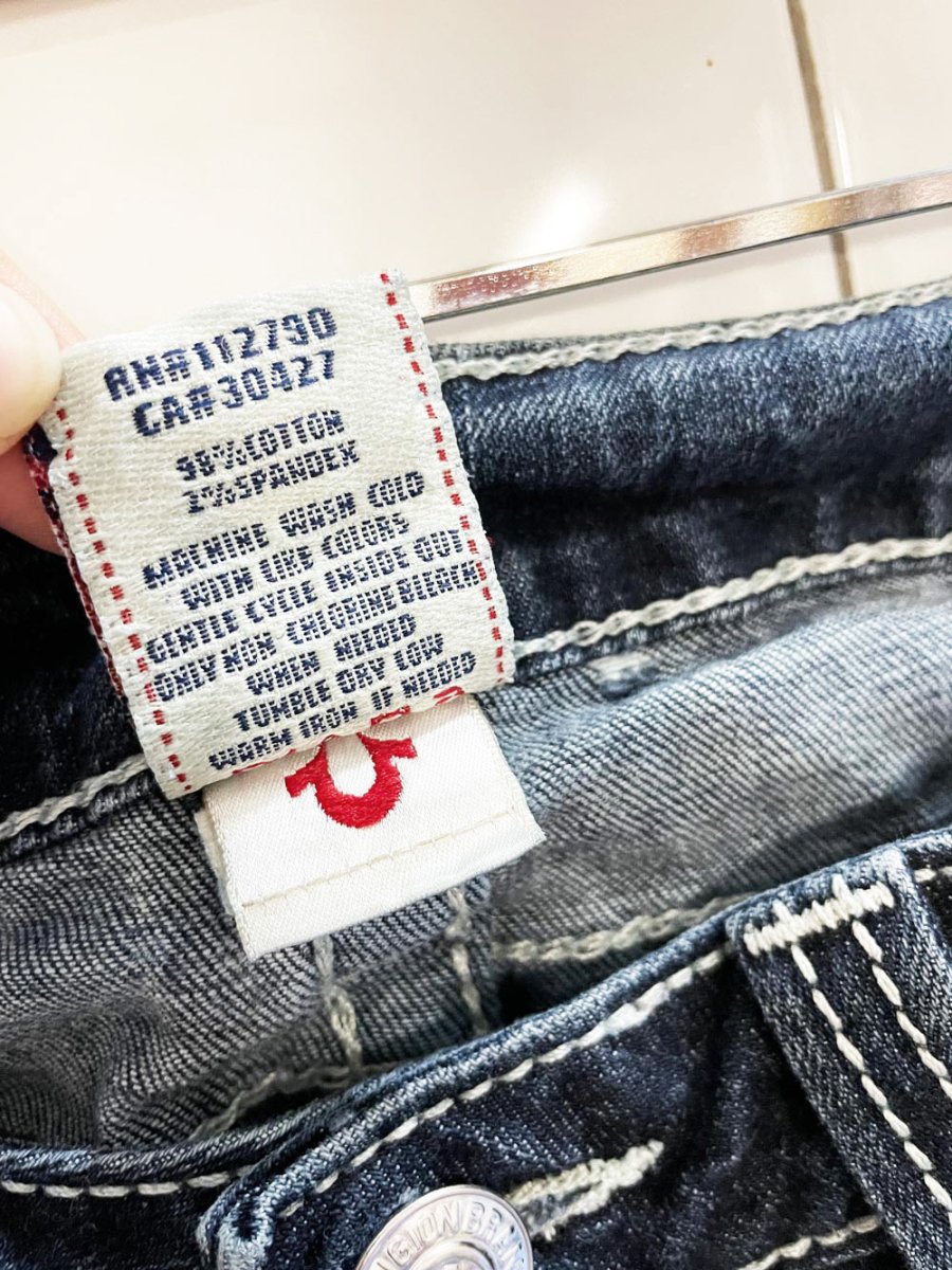 y2k true religion low rise slim straight stretch jeans | made in USA - good market thrift store
