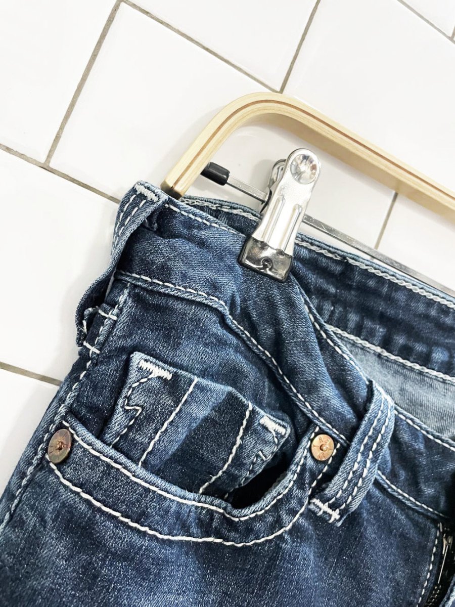 y2k true religion low rise slim straight stretch jeans | made in USA - good market thrift store