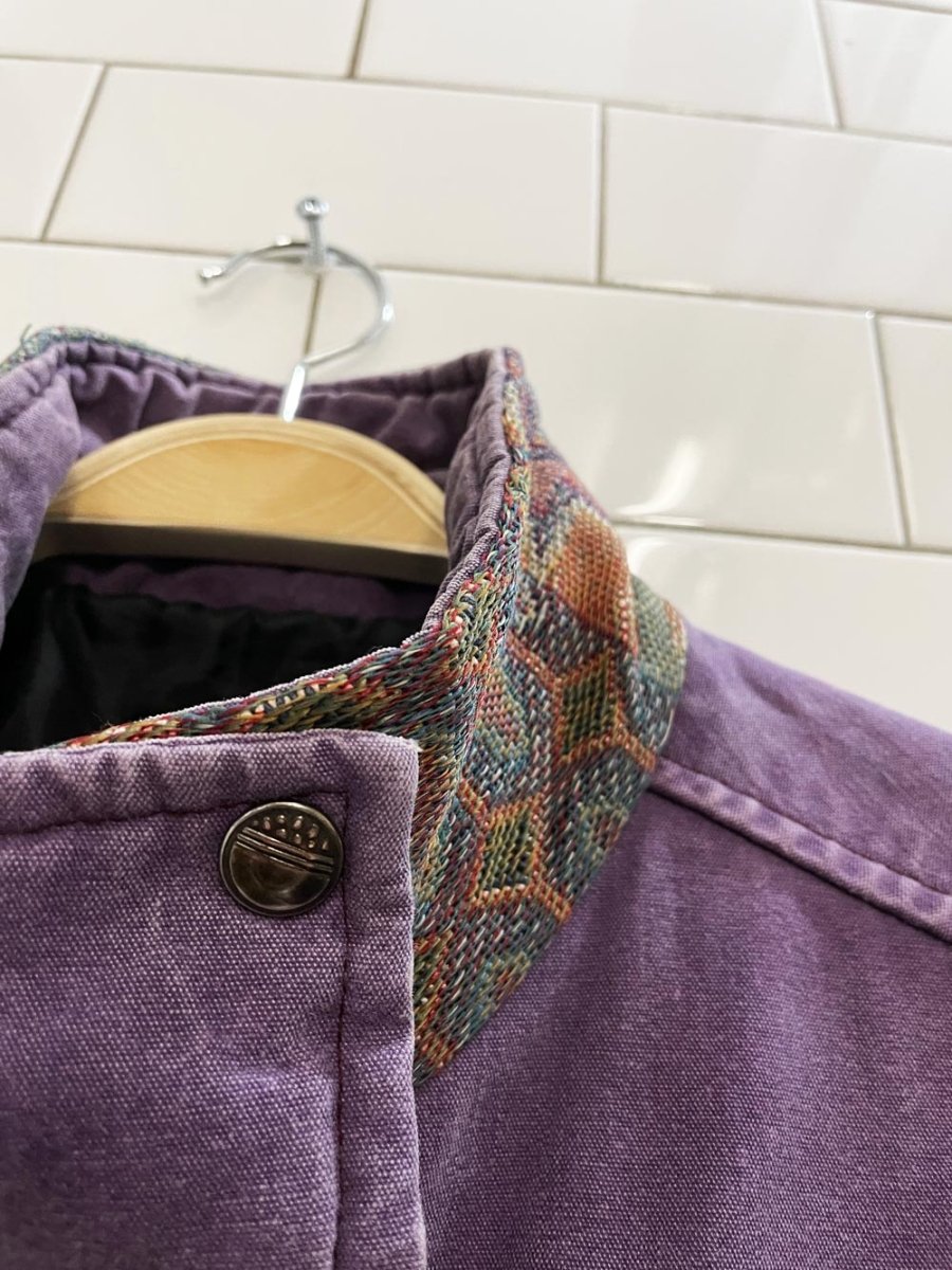 vintage 90s kactus southwestern trim denim jacket - good market thrift store