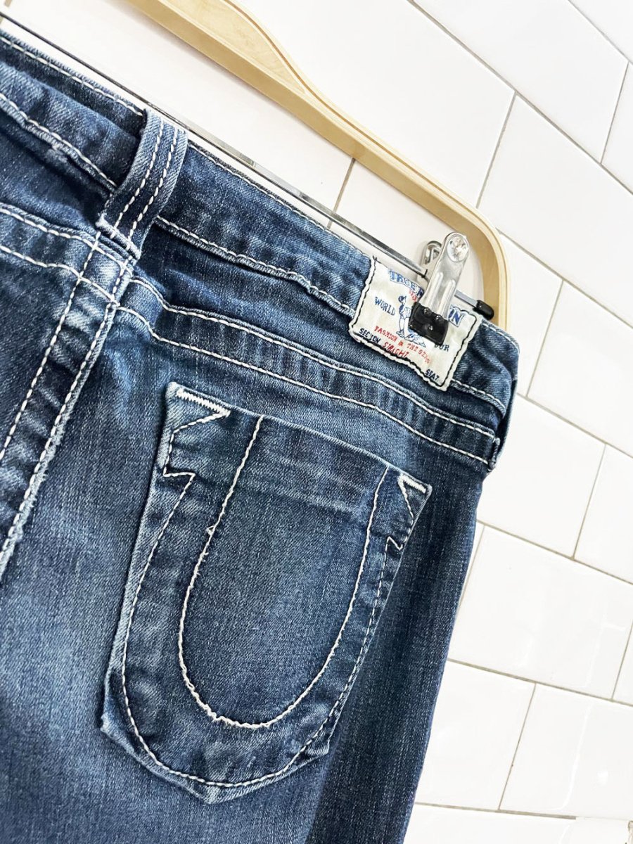 y2k true religion low rise slim straight stretch jeans | made in USA - good market thrift store
