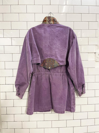 vintage 90s kactus southwestern trim denim jacket - good market thrift store