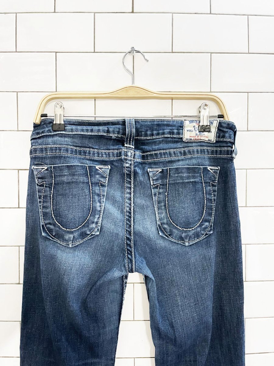 y2k true religion low rise slim straight stretch jeans | made in USA - good market thrift store