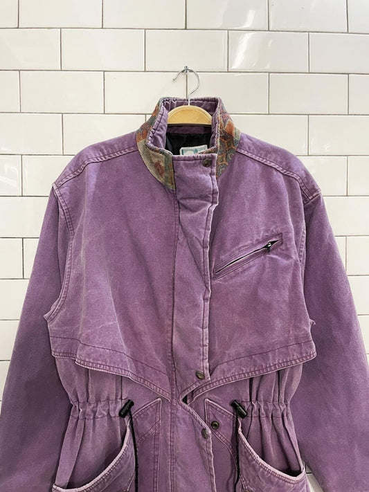 vintage 90s kactus southwestern trim denim jacket - good market thrift store