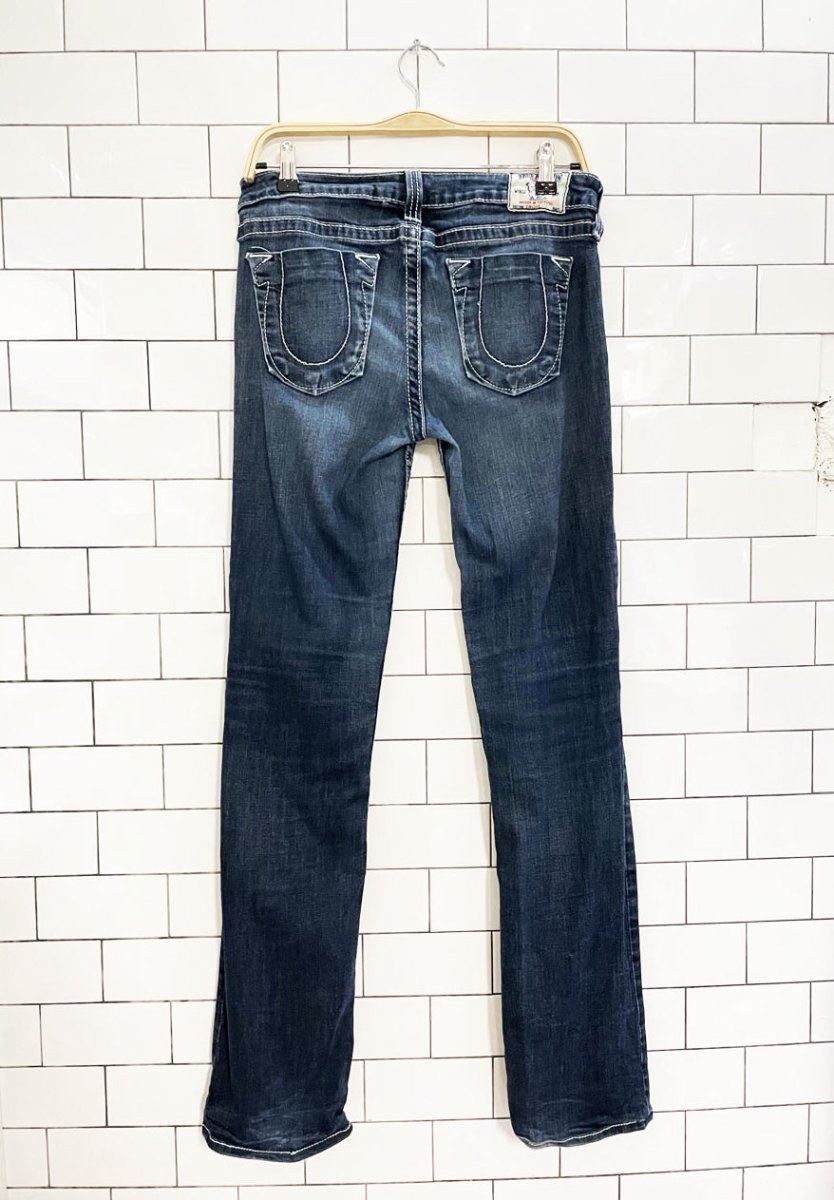 y2k true religion low rise slim straight stretch jeans | made in USA - good market thrift store