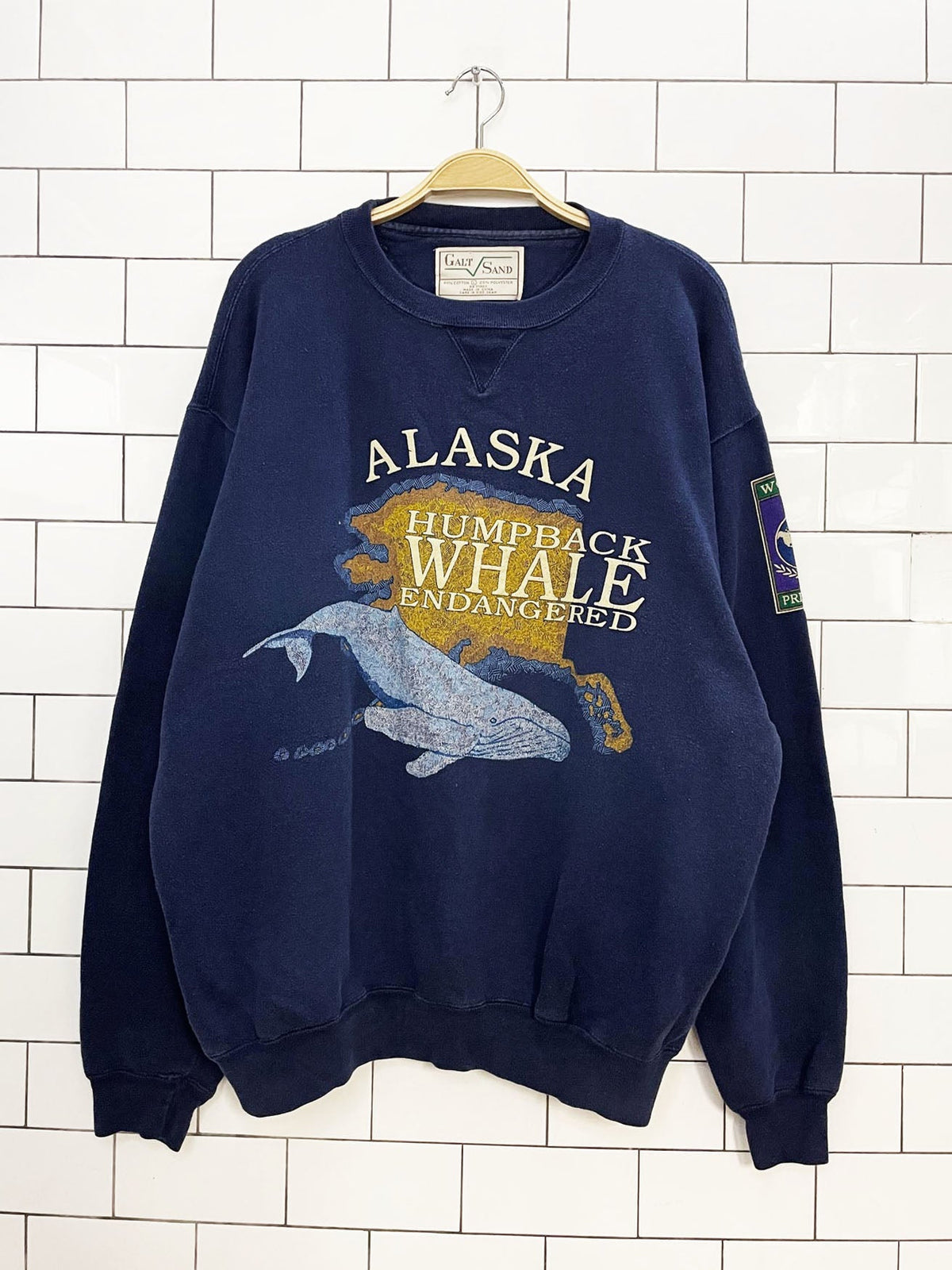 vintage 90s galt sand alaska whale heavyweight sweatshirt | world preserve