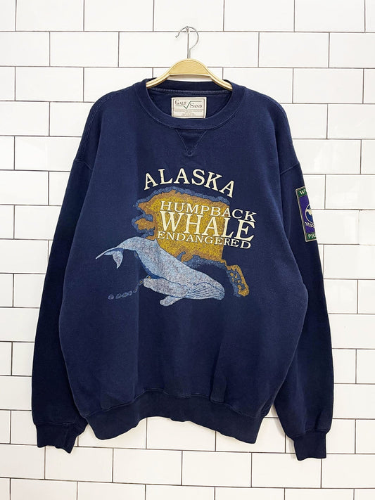 vintage 90s galt sand alaska whale heavyweight sweatshirt | world preserve