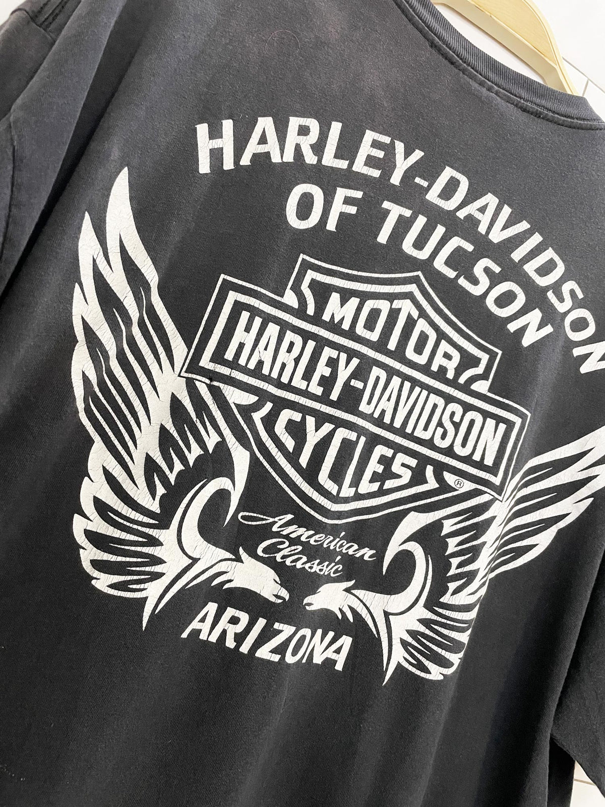 vintage harley davidson arizona eagle print tee | live to ride, ride to live