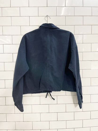 zara boxy crop drawstring hem twill jacket - good market thrift store