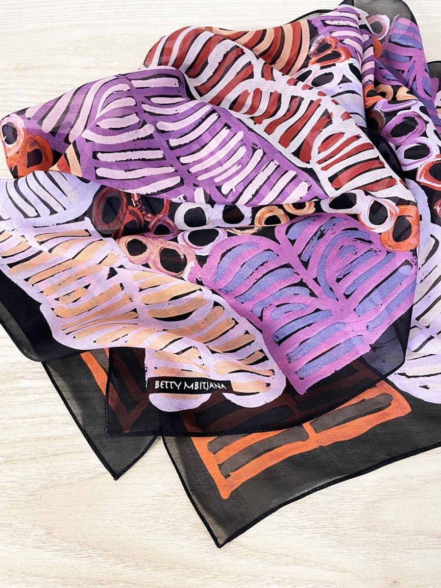 vintage betty mbitjana silk chiffon art scarf - good market thrift store