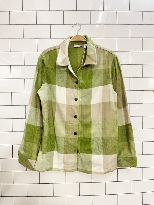 vintage 00s carroll reed plaid shirt jacket - good market thrift store