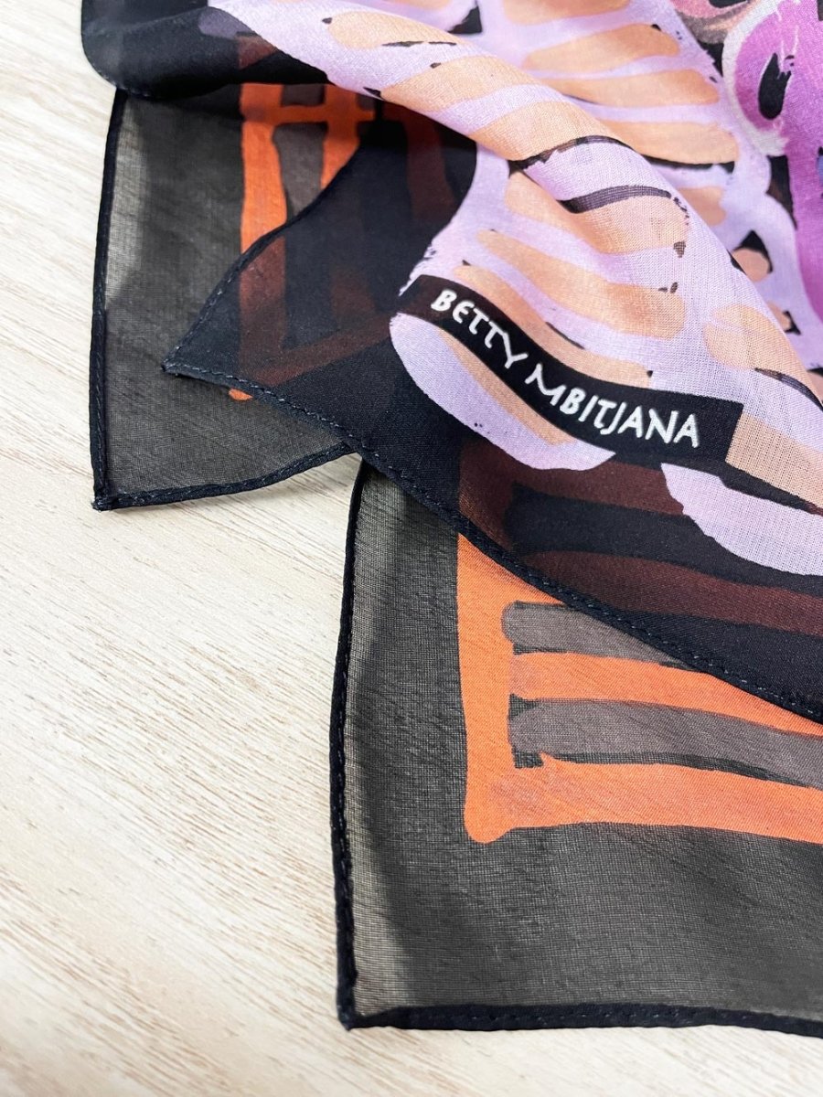 vintage betty mbitjana silk chiffon art scarf - good market thrift store