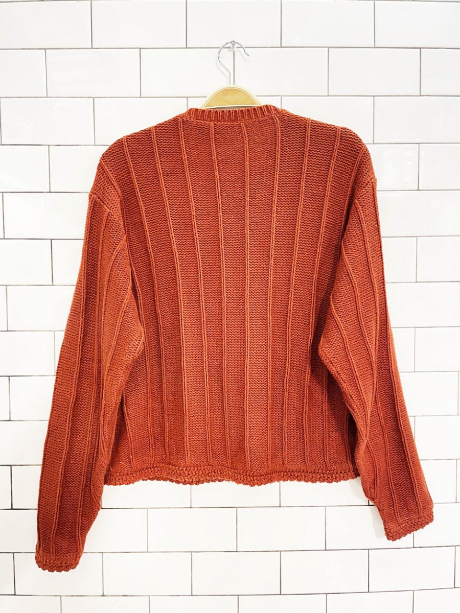 vintage 00s lizwear ramie - cotton chunky knit fall sweater | liz claiborne - good market thrift store