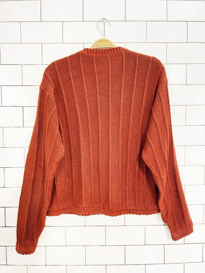 vintage 00s lizwear ramie - cotton chunky knit fall sweater | liz claiborne - good market thrift store