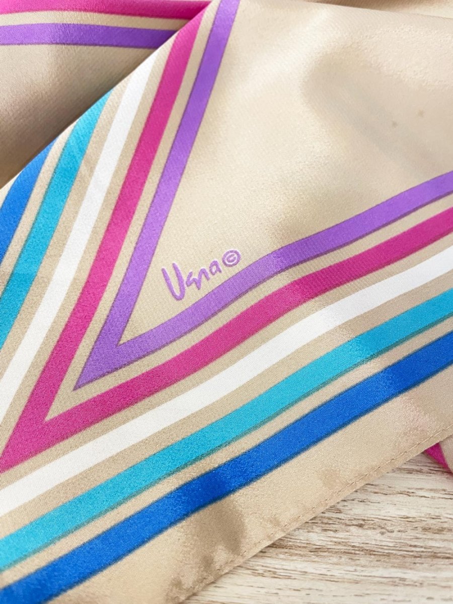 vintage vera silk pastel stripe scarf - good market thrift store