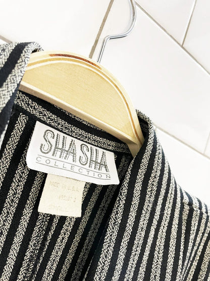 vintae 90s sha sha double breasted striped short blazer | made in USA - good market thrift store