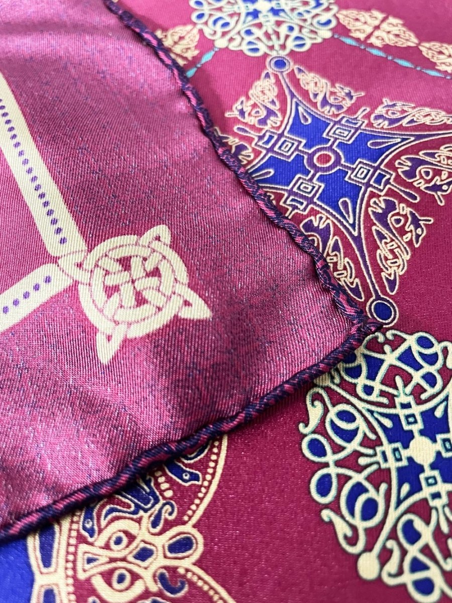 vintage british museum silk hand - rolled edge medallion scarf - good market thrift store