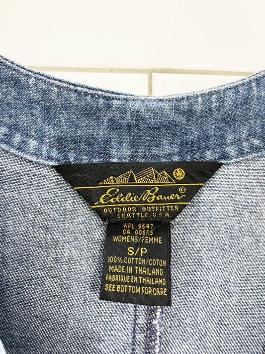 vintage 00s eddie bauer full button sleeveless denim maxi dress - good market thrift store