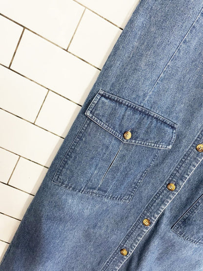 vintage 00s eddie bauer full button sleeveless denim maxi dress - good market thrift store